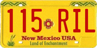 NM license plate 115RIL