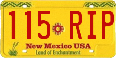 NM license plate 115RIP