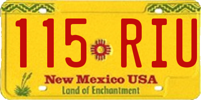 NM license plate 115RIU