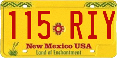 NM license plate 115RIY