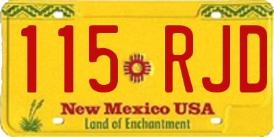 NM license plate 115RJD