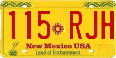 NM license plate 115RJH