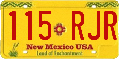 NM license plate 115RJR