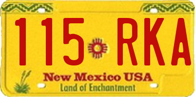 NM license plate 115RKA