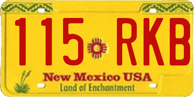 NM license plate 115RKB
