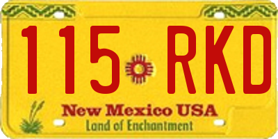 NM license plate 115RKD