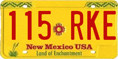 NM license plate 115RKE