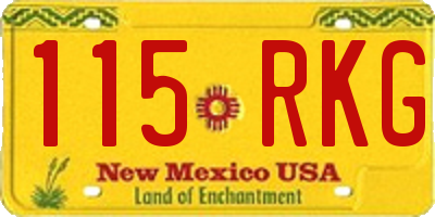 NM license plate 115RKG