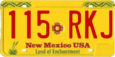 NM license plate 115RKJ