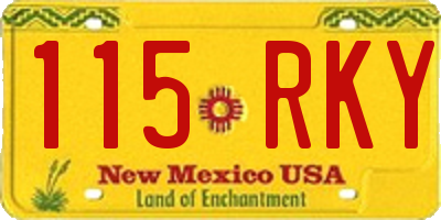 NM license plate 115RKY
