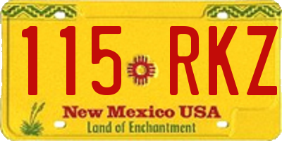 NM license plate 115RKZ