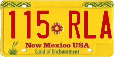 NM license plate 115RLA