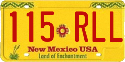NM license plate 115RLL