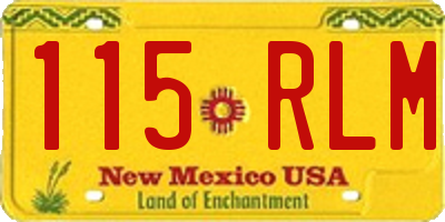 NM license plate 115RLM