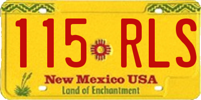 NM license plate 115RLS