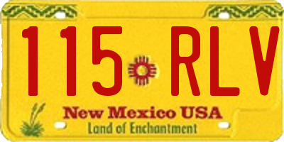 NM license plate 115RLV