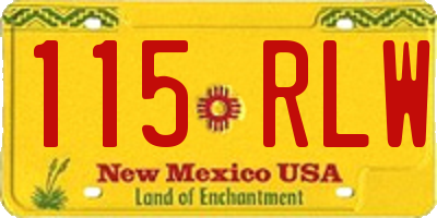 NM license plate 115RLW