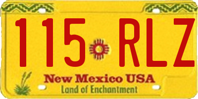 NM license plate 115RLZ