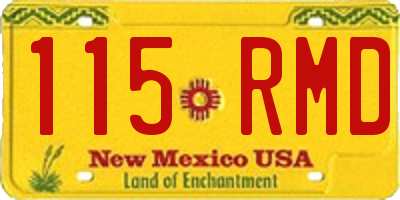 NM license plate 115RMD