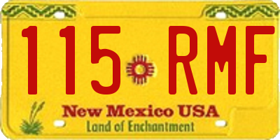 NM license plate 115RMF