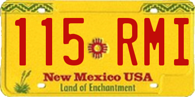 NM license plate 115RMI