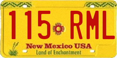 NM license plate 115RML