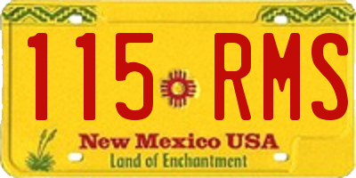 NM license plate 115RMS