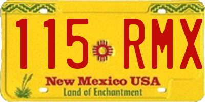 NM license plate 115RMX