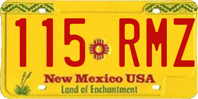 NM license plate 115RMZ