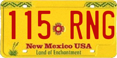 NM license plate 115RNG