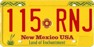 NM license plate 115RNJ