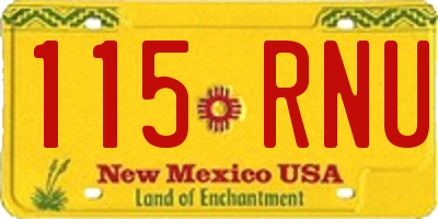 NM license plate 115RNU
