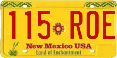 NM license plate 115ROE