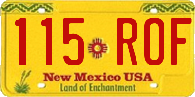 NM license plate 115ROF