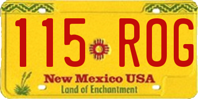 NM license plate 115ROG