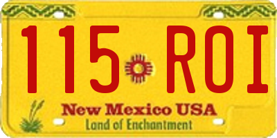 NM license plate 115ROI