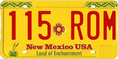 NM license plate 115ROM