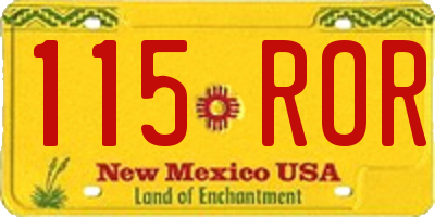 NM license plate 115ROR