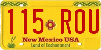 NM license plate 115ROU