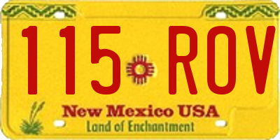 NM license plate 115ROV