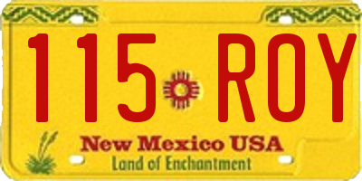 NM license plate 115ROY