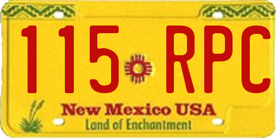 NM license plate 115RPC