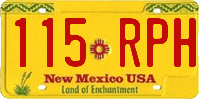 NM license plate 115RPH