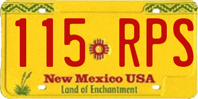 NM license plate 115RPS