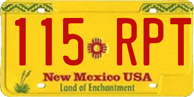 NM license plate 115RPT