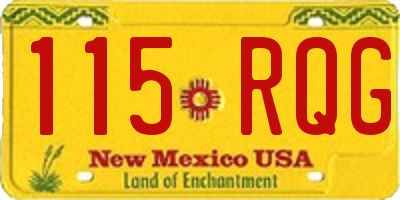 NM license plate 115RQG