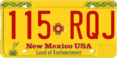 NM license plate 115RQJ