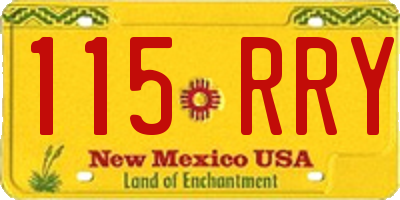 NM license plate 115RRY