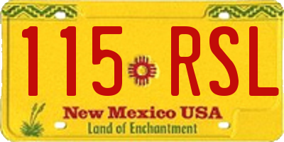 NM license plate 115RSL