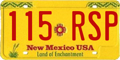 NM license plate 115RSP